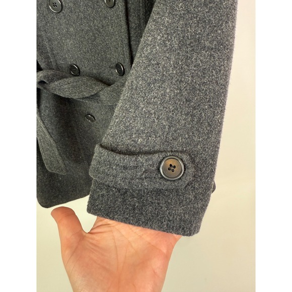 Marvin Richard's Pea Coat Womens Medium Wool Blend Belted Hooded Double Breasted - Picture 10 of 11